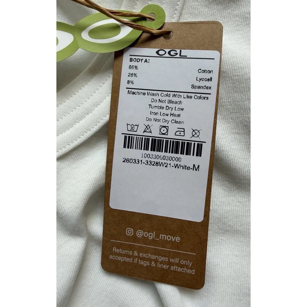OGL White Sleeveless Crew Neck Muscle Tank Top Lyocell Blend NWT Medium - Picture 12 of 16